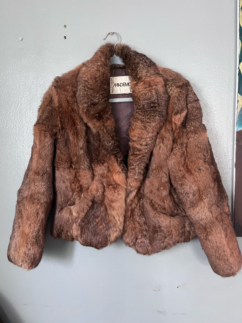 Mademoiselle Brown rabbit Fur Teddy Jacket – Cropped Coat